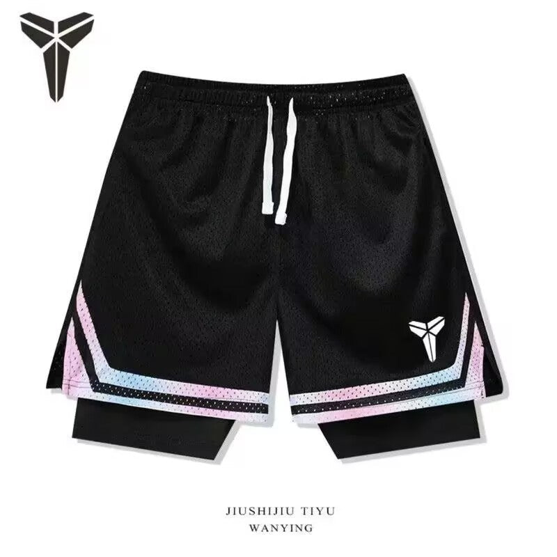 Shorts Americanos Esportivos 2 em 1 - Secagem rápida e Respirável