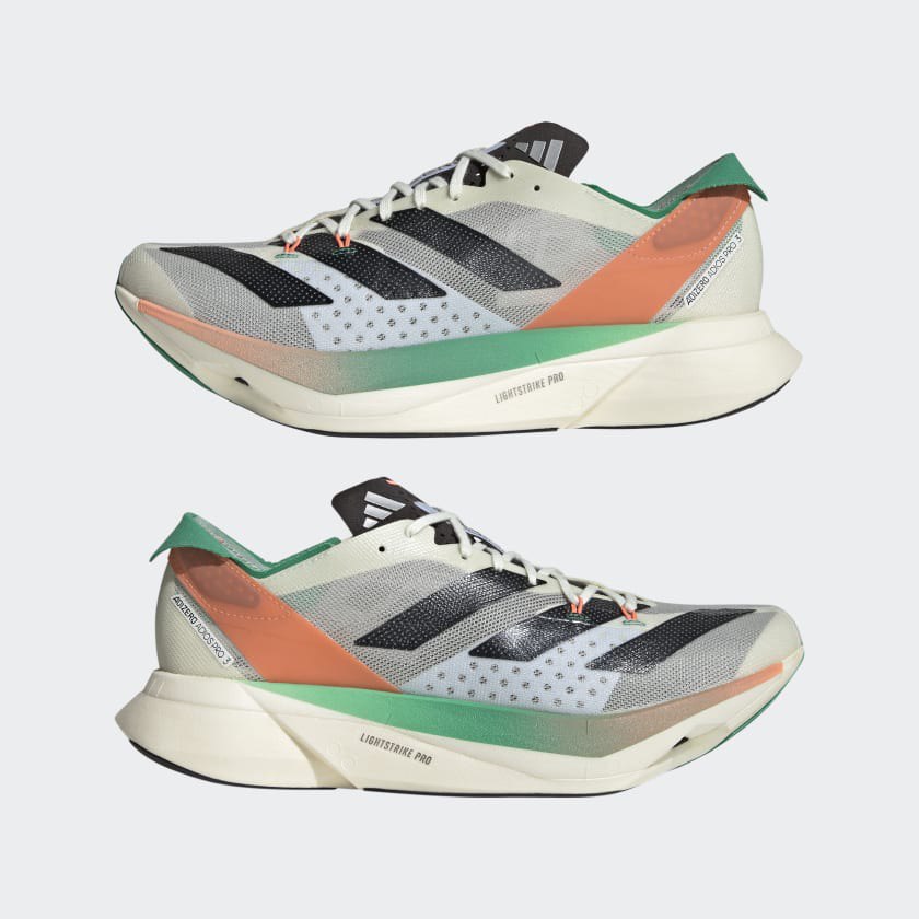 Adidas Adizero Adios Pro 3 - Branco/Preto/Fusão Coral